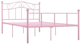 Estrutura de cama 140x200 cm metal rosa