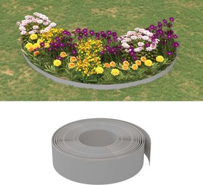 vidaXL Borda de jardim 10 m 15 cm polietileno cinzento