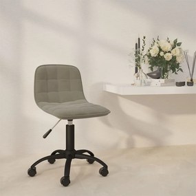 vidaXL Cadeira de jantar giratória veludo cinzento-claro