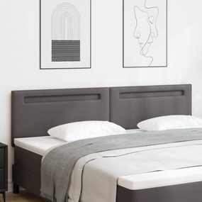 Cabeceira vidaXL Design Simples Cinza 200 cm em Couro Sintético