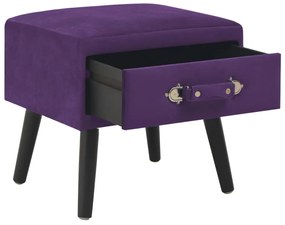 Mesa-de-cabeceira 40x35x40 cm veludo roxo escuro