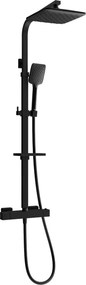 Mexen CQ62 conjunto de duche de superfície com chuveiro e misturadora termostática, preto - 772506295-70
