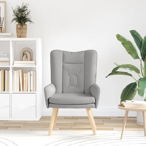 Poltrona Relaxante vidaXL Tecido Cinza Nuvem