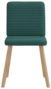 Cadeiras de jantar 4 pcs tecido verde escuro