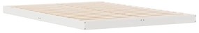 Cama de Chão vidaXL Branca 140x210 cm Madeira Sólida de Pinheiro