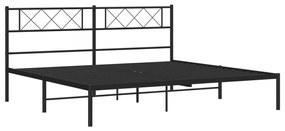 Estrutura de cama com cabeceira 193x203 cm metal preto