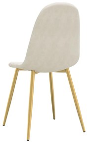 Cadeiras de jantar 4 pcs veludo branco nata