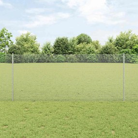 vidaXL Cerca com Postes Prateado 1 x 10 m Aço