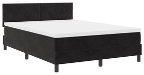 Cama Box Spring com Colchão Preto, 140x190 cm de Veludo