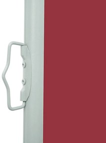 Toldo lateral retrátil para pátio 100x500 cm vermelho