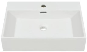Lavatório Durt em Ceramica Branco - 60,5x42,5 cm - Design Nórdico