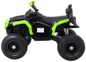 Moto 4 elétrica para crianças 12V ATV AIR, Rodas de AR, assento couro ecológico Verde/Preta