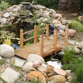 Ponte de Madeira para Jardim Decorativo com Grade 150 x 67 x 55 cm