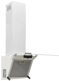 Exaustor de parede 60 cm aço e vidro temperado branco