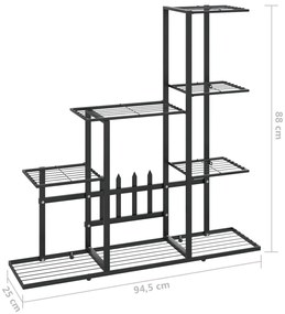 Suporte de vasos 94,5x25x88 cm metal preto