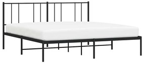 Estrutura de cama com cabeceira 183x213 cm metal preto