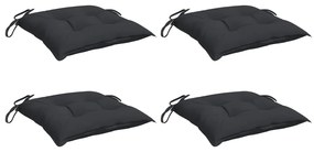 Almofadões de cadeira 4 pcs 40x40x7 cm tecido oxford preto