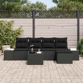 Sofá de Jardim Modular de 6 Peças com Almofadas em Rattan Sintético Be