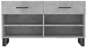 Banco sapateira 102x35x55 cm derivados madeira cinzento cimento