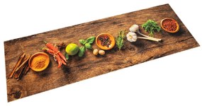 Tapete de cozinha lavável 45x150 cm veludo padrão especiarias