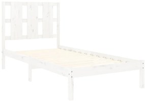 Cama sem colchão 90x200 cm madeira de pinho maciça branco
