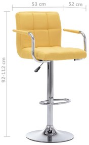 Cadeira de bar tecido amarelo