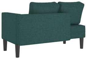 Chaise lounge com almofadões tecido verde-escuro