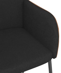 Cadeiras de jantar 2 pcs tecido/couro artificial preto