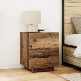 Cabeceira vidaXL com luzes LED Madeira Velha 45x40x55 cm