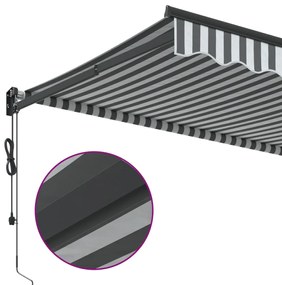 Toldo retrátil 4,5x3 m tecido e alumínio antracite e branco