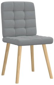 Cadeiras de jantar 6 pcs tecido cinzento-claro
