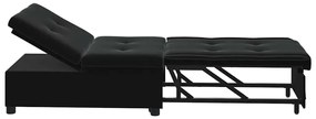Sofá Cama 3 em 1 Retrátil Veludo Preto