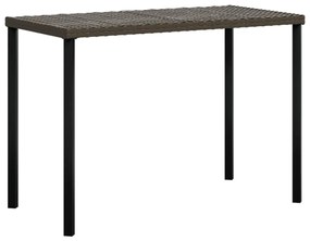 5 pcs conjunto sofás formato L c/ almofadões vime PE castanho