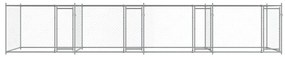 Jaula para cão com portas 8x2x1,5 m aço galvanizado cinzento