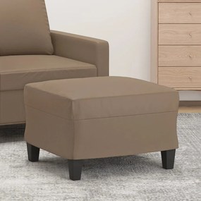 vidaXL Apoio de pés 60x50x41 cm couro artificial cappuccino