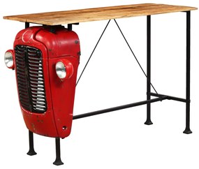 vidaXL Mesa bar trator madeira mangueira maciça 60x150x107 cm vermelho