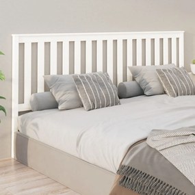 vidaXL Cabeceira de cama 206x6x101 cm pinho maciço branco