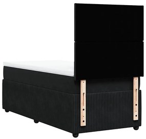 Cama com molas/colchão 90x190 cm veludo preto