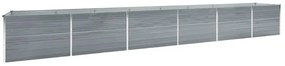 vidaXL Canteiro elevado de jardim 600x80x77cm aço galvanizado cinzento