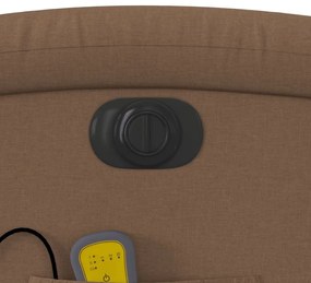 Poltrona elétrica elevatória massagens tecido castanho