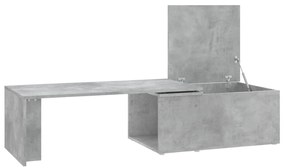 Mesa de centro 150x50x35 cm contraplacado cinzento cimento