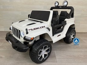 Carro eletrico crianças Jeep Wrangler Rubicon MP4 12V 2.4G Branco
