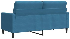 Sofá de 2 lugares veludo 140 cm azul