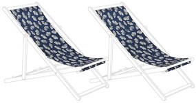 Conjunto de 2 tecidos azul marinho com flores para espreguiçadeiras ANZIO/AVELLINO Beliani
