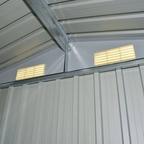 Abrigo de jardim metal verde 204x132x186 cm