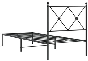 Estrutura de cama com cabeceira 80x200 cm metal preto