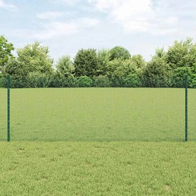 vidaXL Cerca de Arame Soldado com 44 Postes U Verde 0.8x100 m Aço