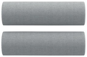 Sofá 2 lugares + almofadas decorativas 120cm tecido cinza-claro
