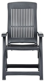 Cadeiras de jardim reclináveis 2 pcs plástico antracite