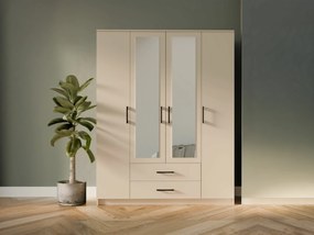 Roupeiro Mandeville 117, Caxemira, 205x160x52cm, 150.5 kg, Portas de roupeiro: Com dobradiças